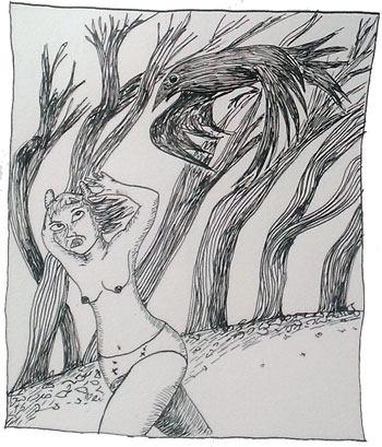 Poursuivie par le corbeau