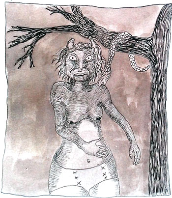 Mordue par le serpent