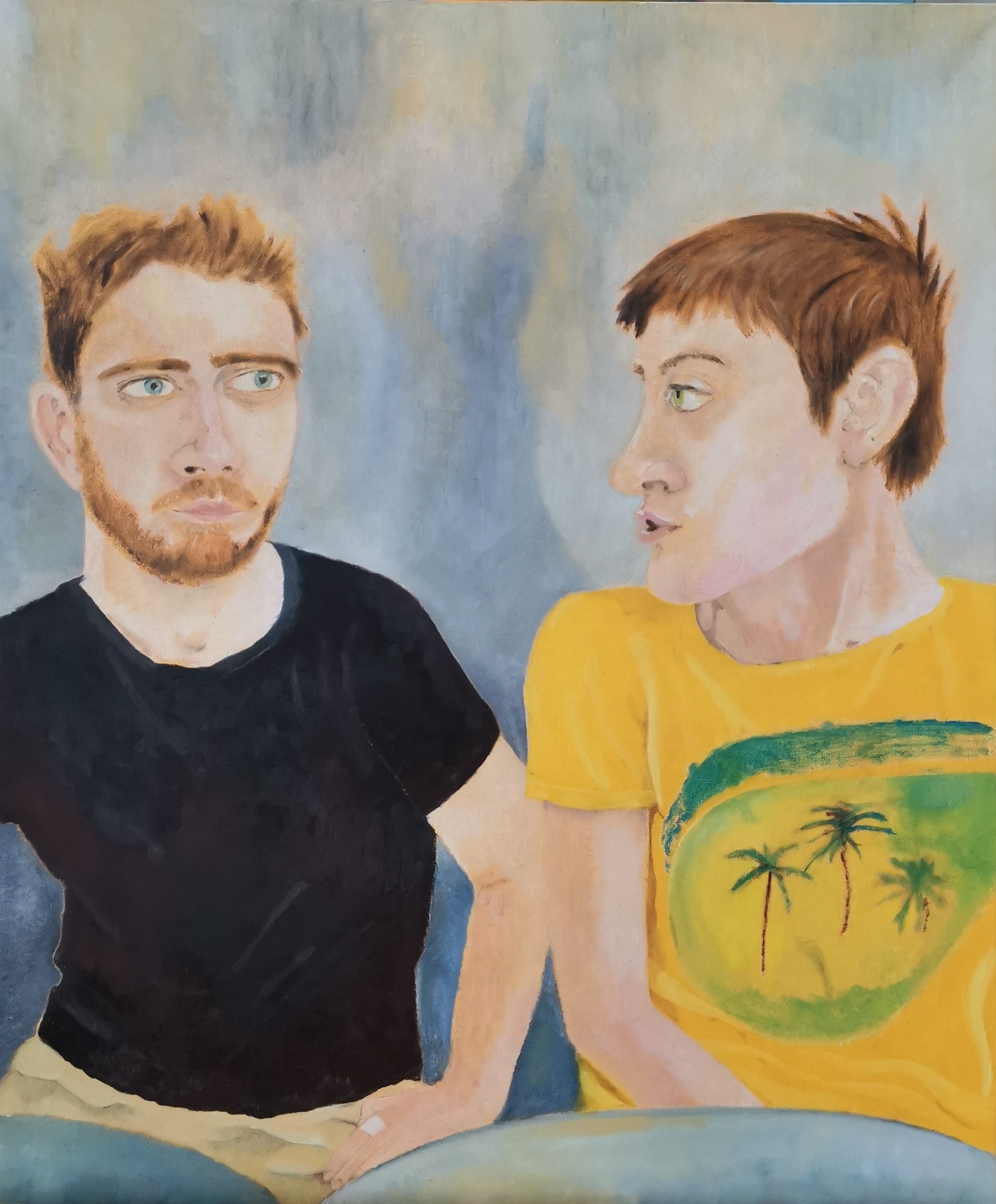 Frères et fils - Peinture de Pauline Buzy