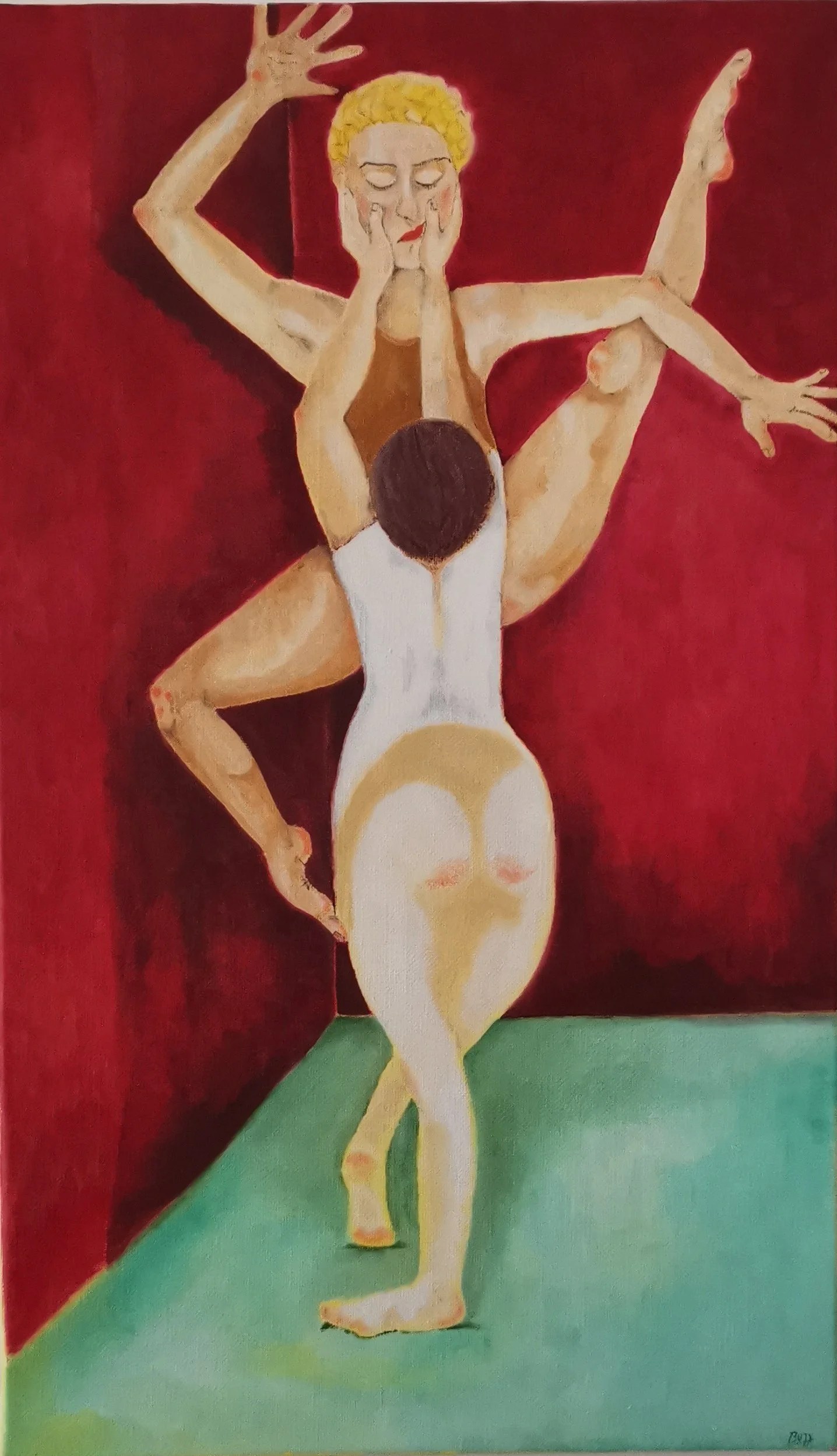 Les fesses rouges - Peinture de Pauline Buzy