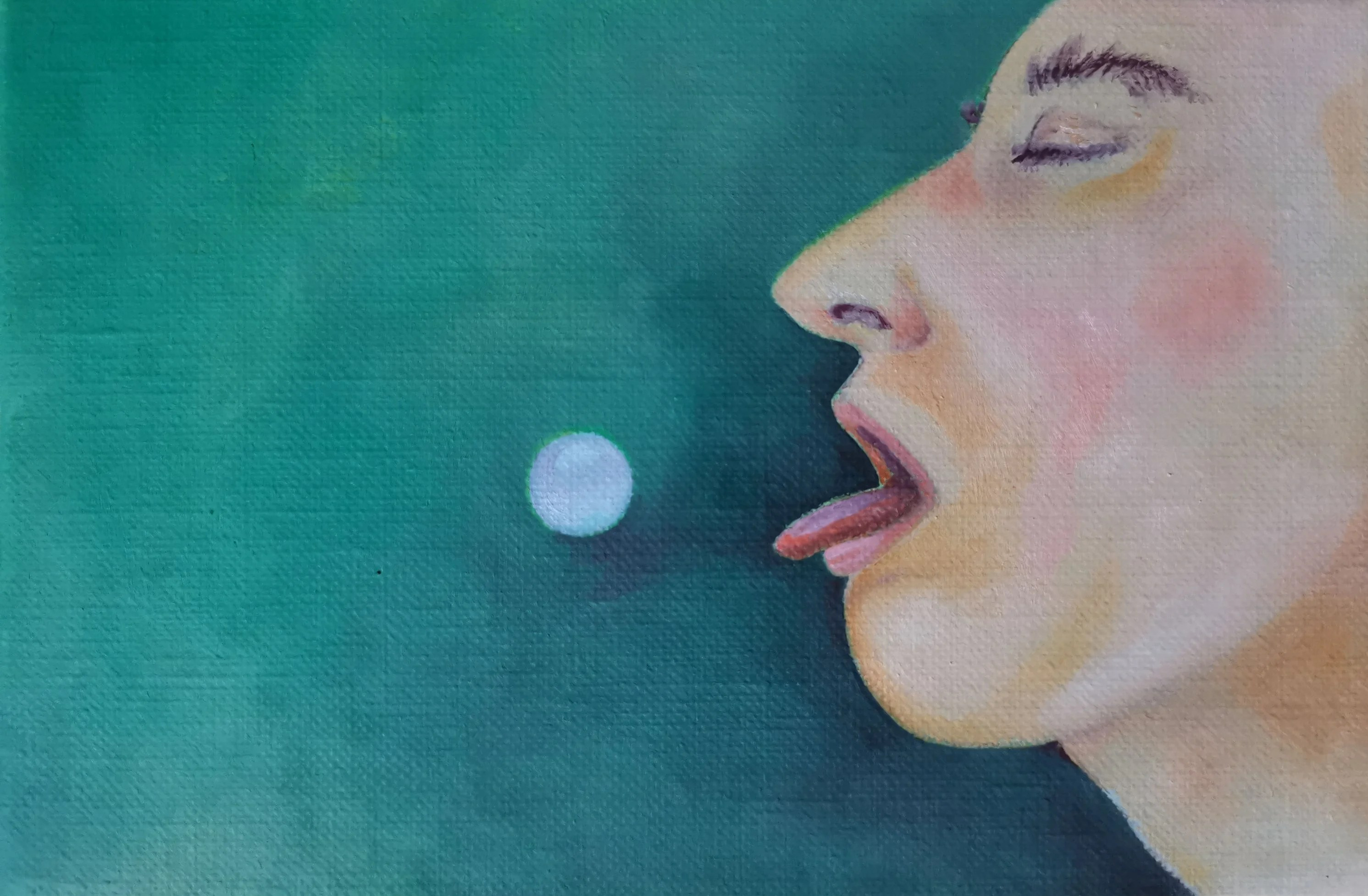 Rouler une perle - Peinture de Pauline Buzy